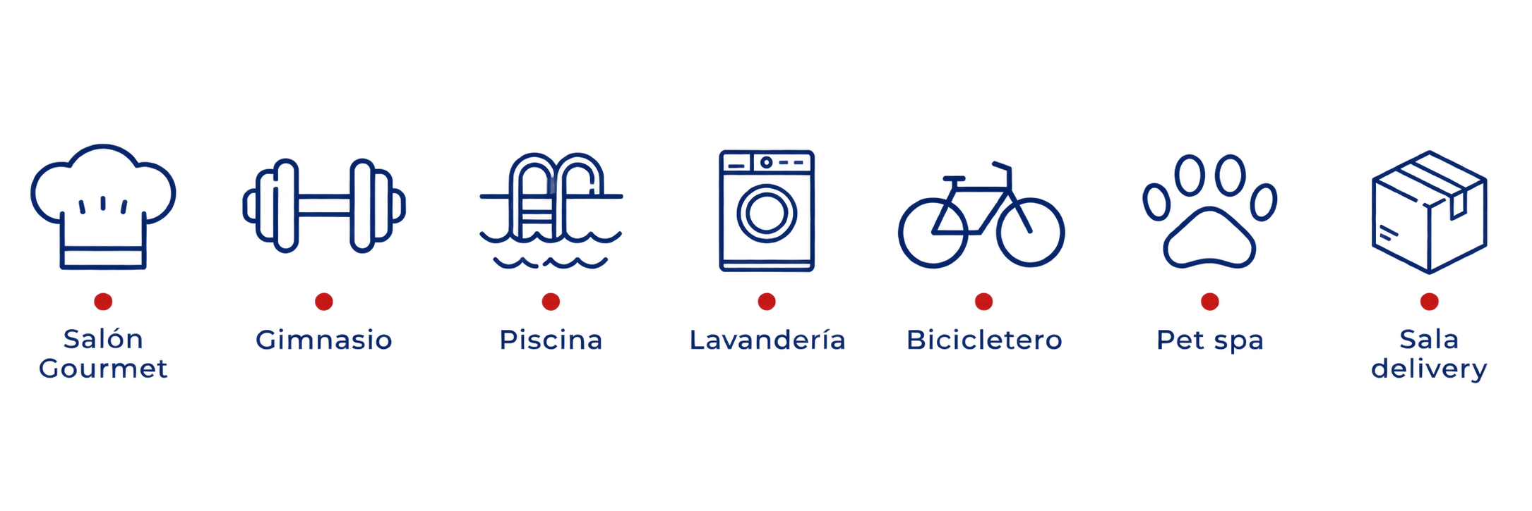 Amenidades: Salón Gourmet, Gimnasio, Piscina, Lavandería, Bicicletero, Pet spa, Sala delivery
